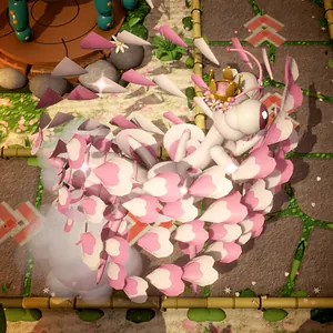 Close-up of the Orchid Mantis boss in bloom
