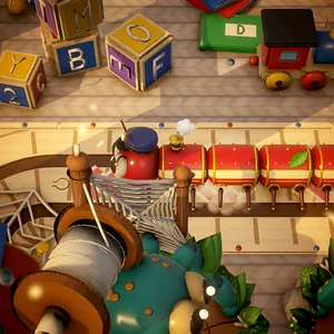 Close-up of the Millipede Express boss in Toybox Town