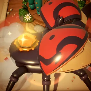 Close-up of the Stag King boss with his shell open