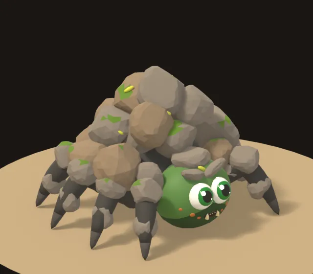 Rock Crab Spider boss with mossy rocks on its back