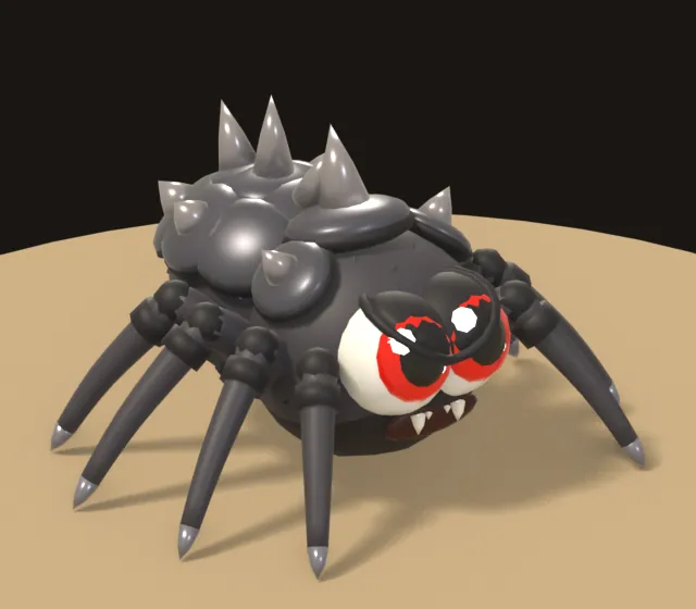 Armoured Spider: dark grey with a spiky plated shell