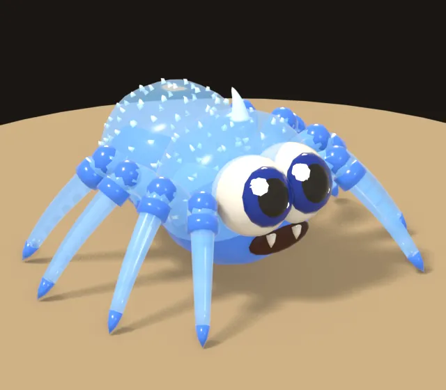 Ghost Spider: pale, icy and translucent blue