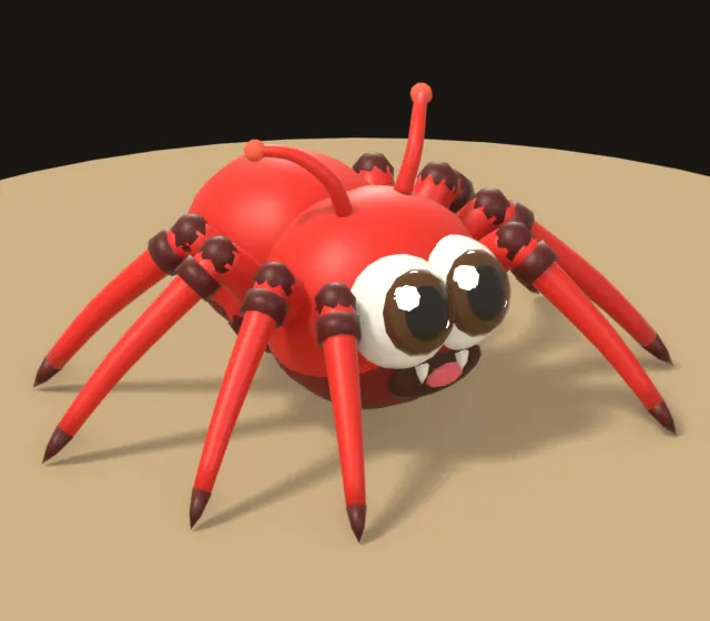 Speedy Spider: red with a cheeky grin