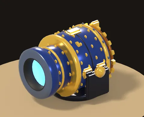 Rapid Gun: blue and gold
