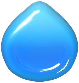 A blue drop-shaped jelly candy