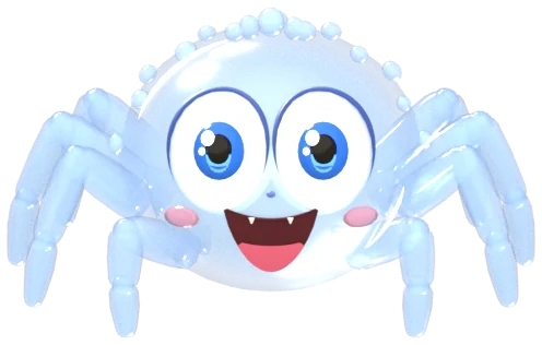 The Ghost spider from Spider Squash: icy and translucent