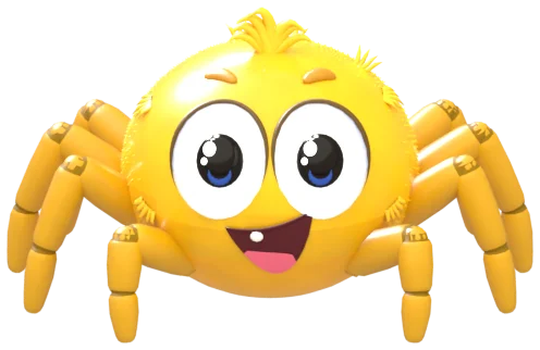 Speedy spider: yellow with a cheeky grin