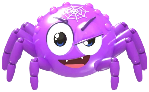 Webber spider: purple with a web pattern